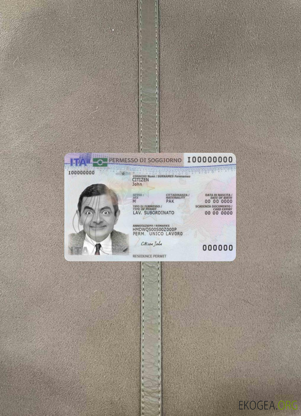 Permis de séjour en Italie nouveau photolook AVANT